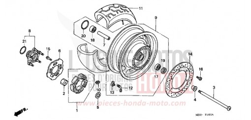 ROUE ARRIERE GL1500CV de 1997